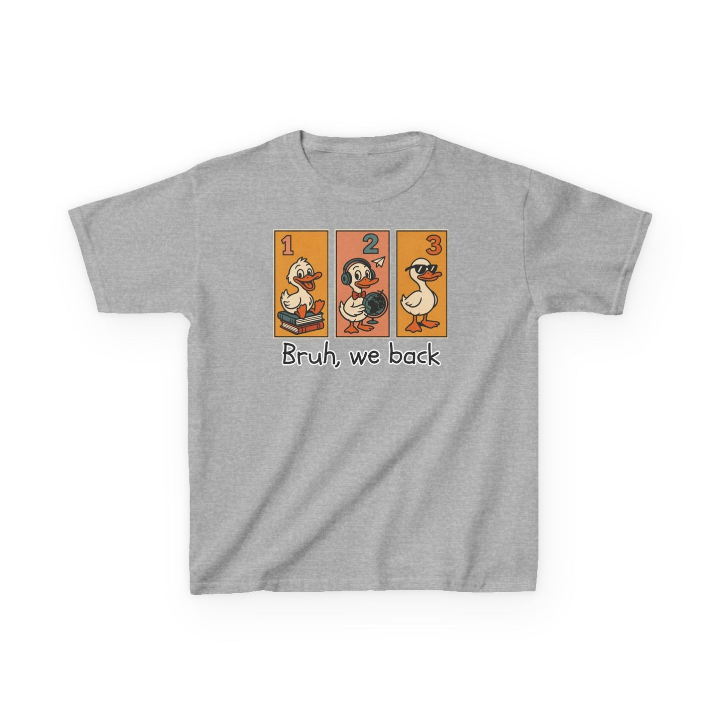 'Bruh, We Back' Back to School Graphic Tee, Youth Casual Shirt