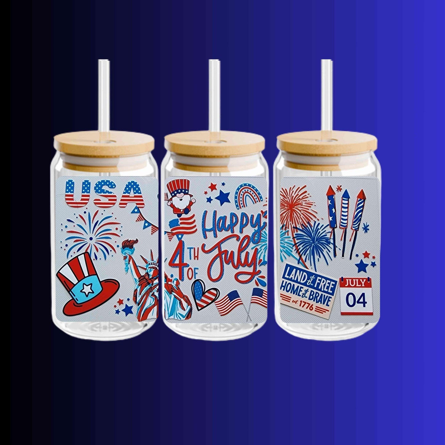 4th of July 16oz Libbey Cup