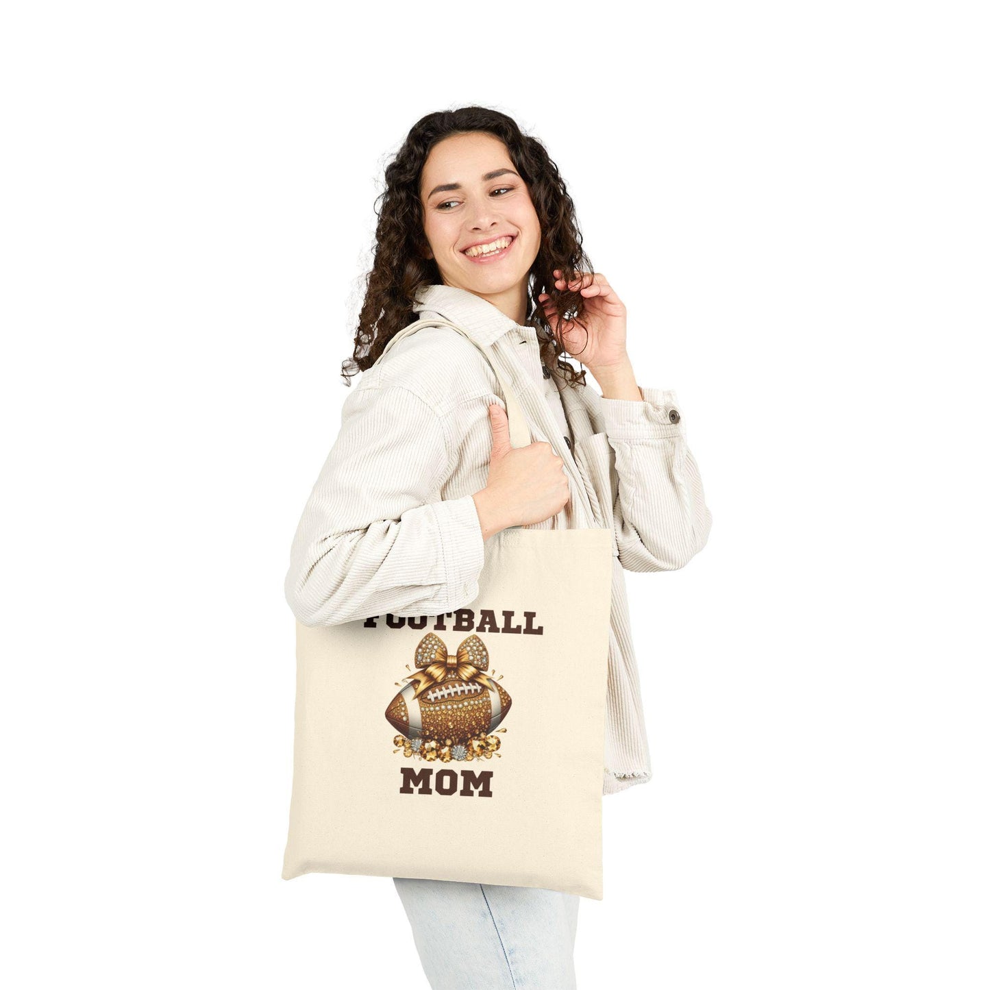 Football Mom Tote Bag - Perfect for Game Day, Gift for Sports Moms, Reusable Grocery Bag, Eco-Friendly Tote