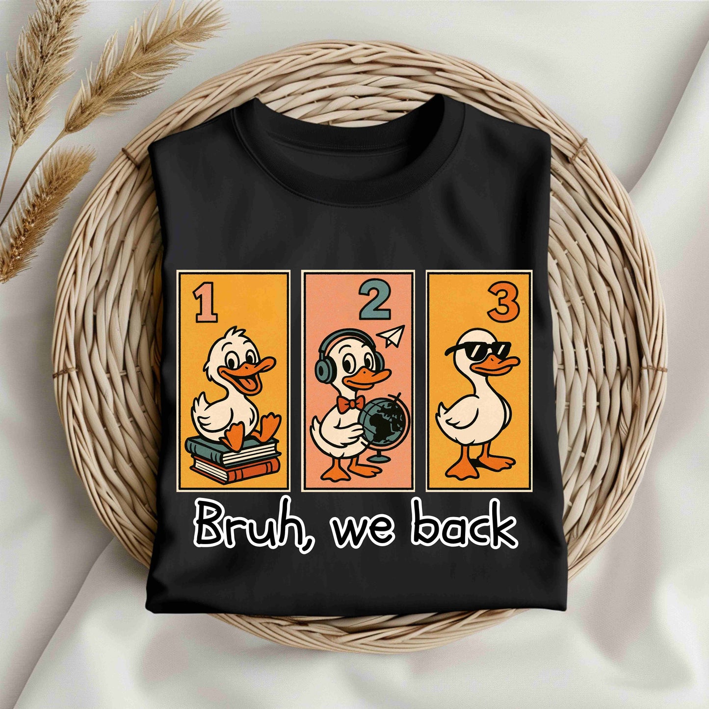 'Bruh, We Back' Back to School Graphic Tee, Youth Casual Shirt