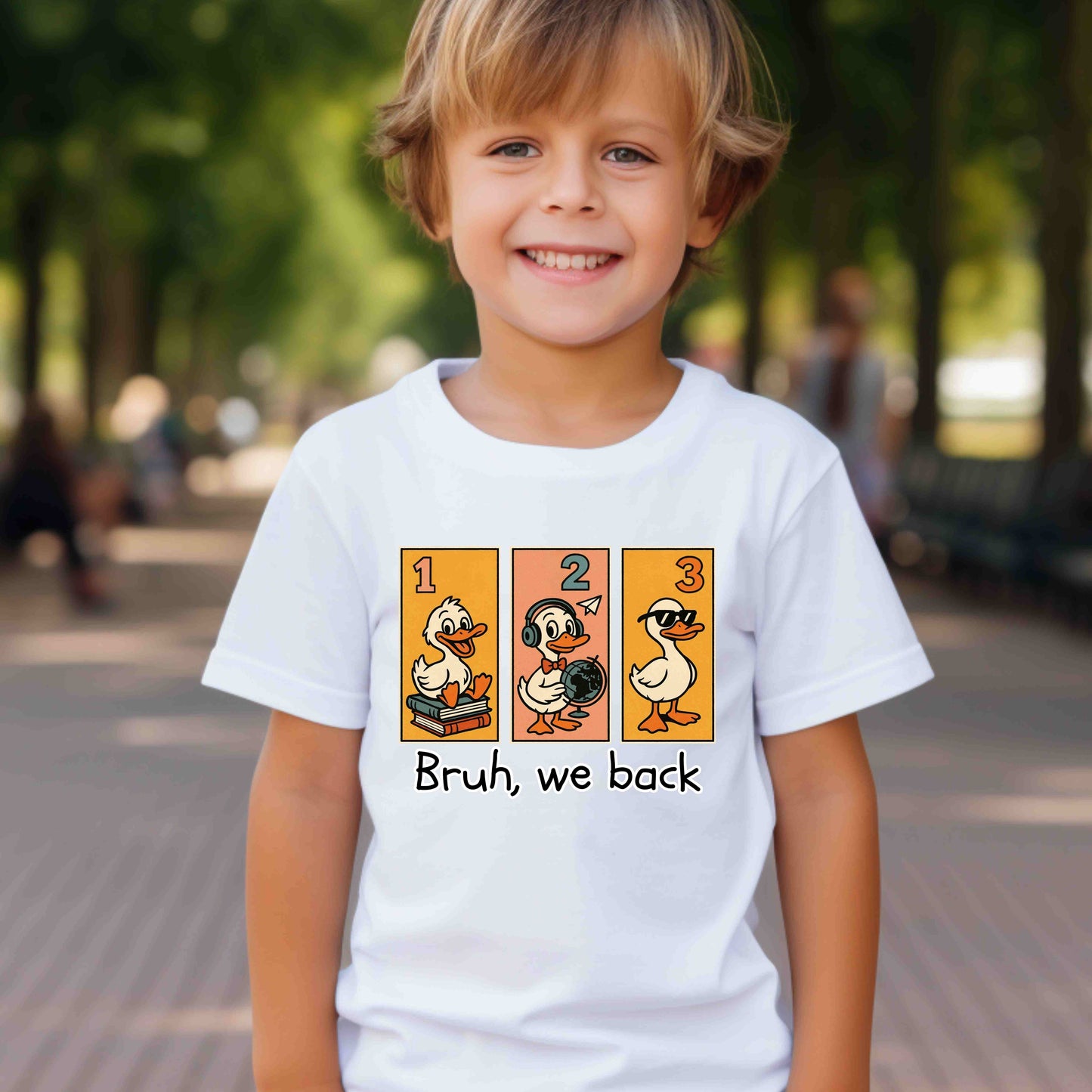'Bruh, We Back' Back to School Graphic Tee, Youth Casual Shirt