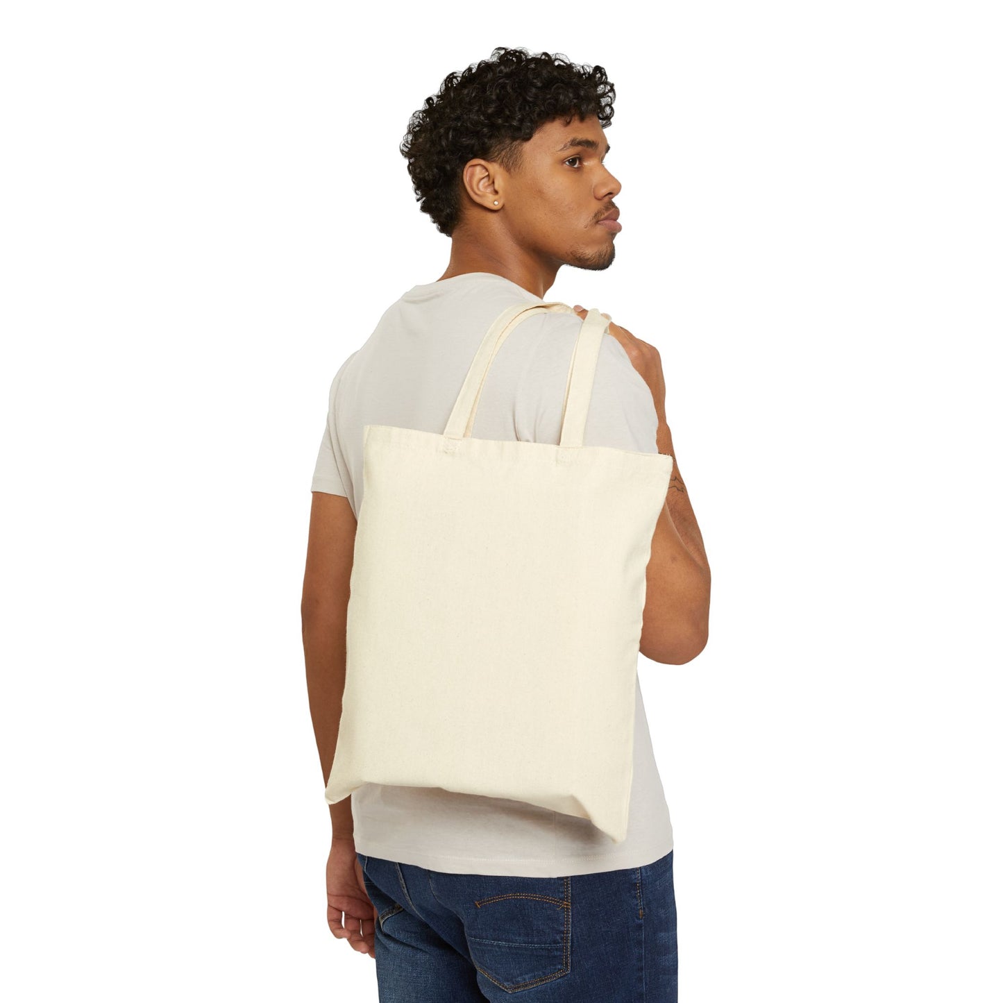 Personalized Bunny Canvas Tote Bag - Custom Easter Rabbit Tote Bag