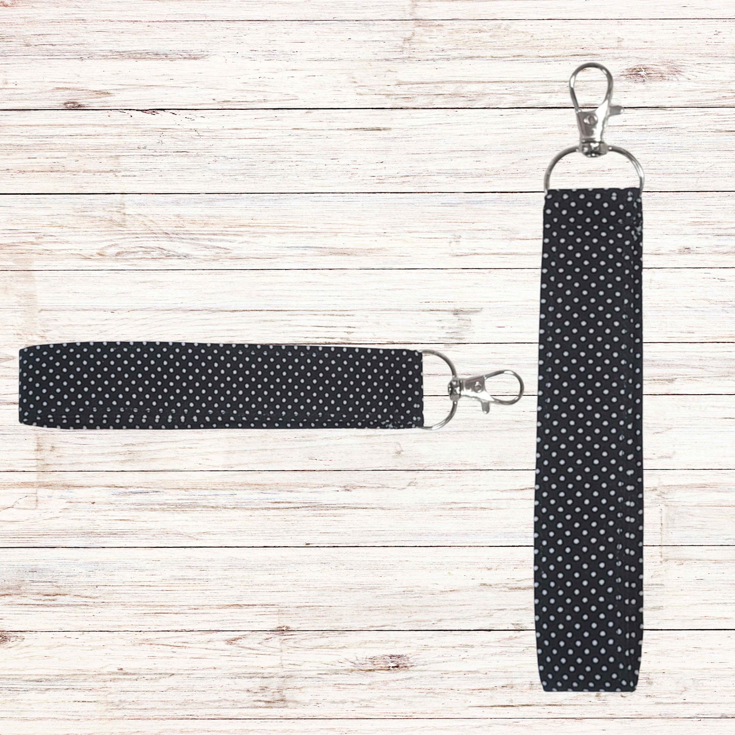 Fabric wristlet keychain with sturdy key ring. Perfect key holder strap for car keys, house keys, and everyday use