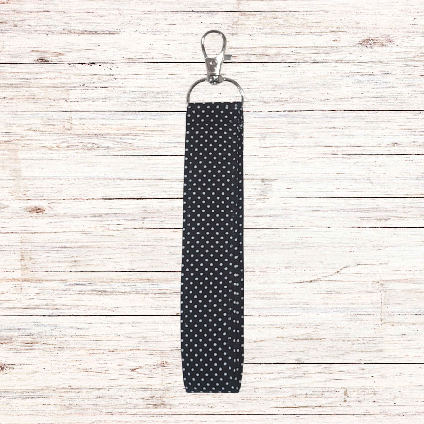 Fabric wristlet keychain with sturdy key ring. Perfect key holder strap for car keys, house keys, and everyday use