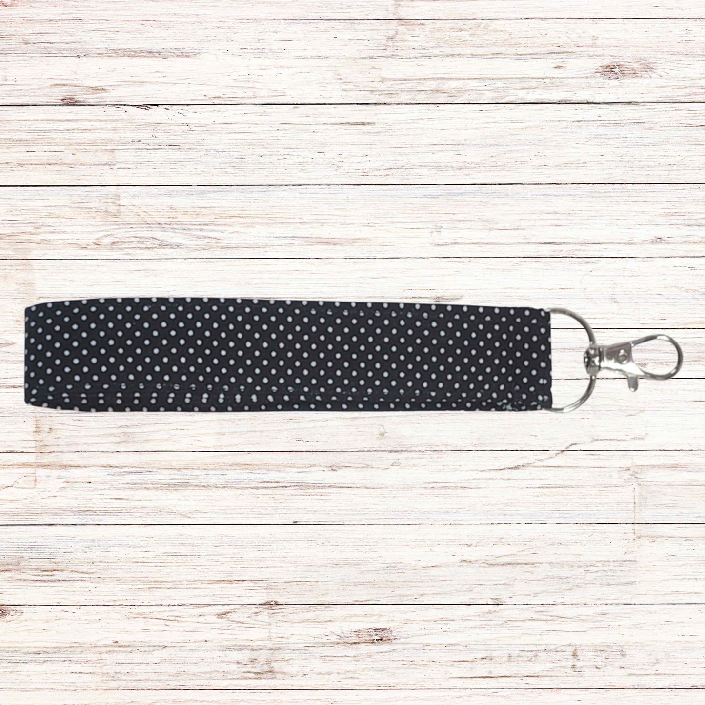 Fabric wristlet keychain with sturdy key ring. Perfect key holder strap for car keys, house keys, and everyday use