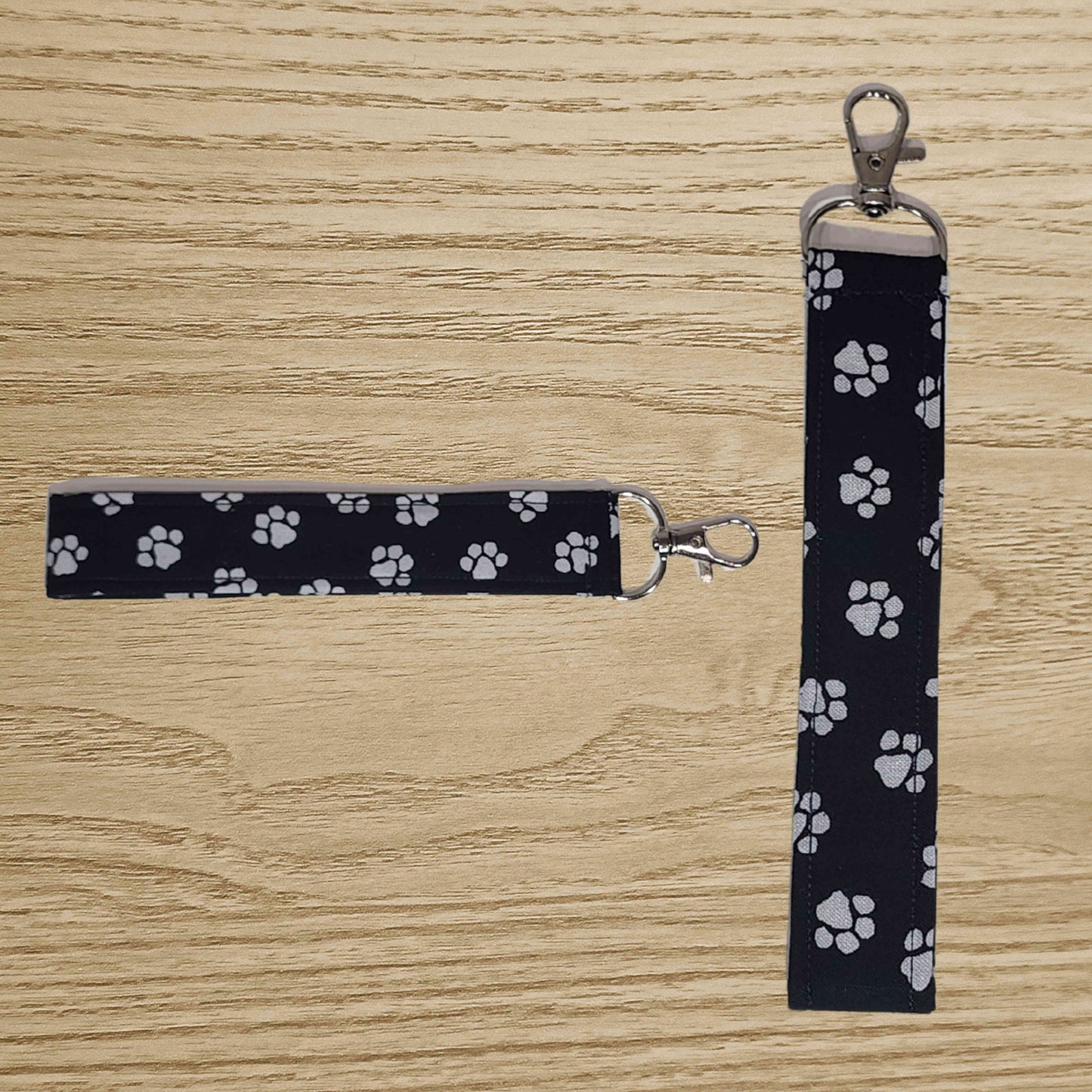 Fabric wristlet keychain with sturdy key ring. Perfect key holder strap for car keys, house keys, and everyday use