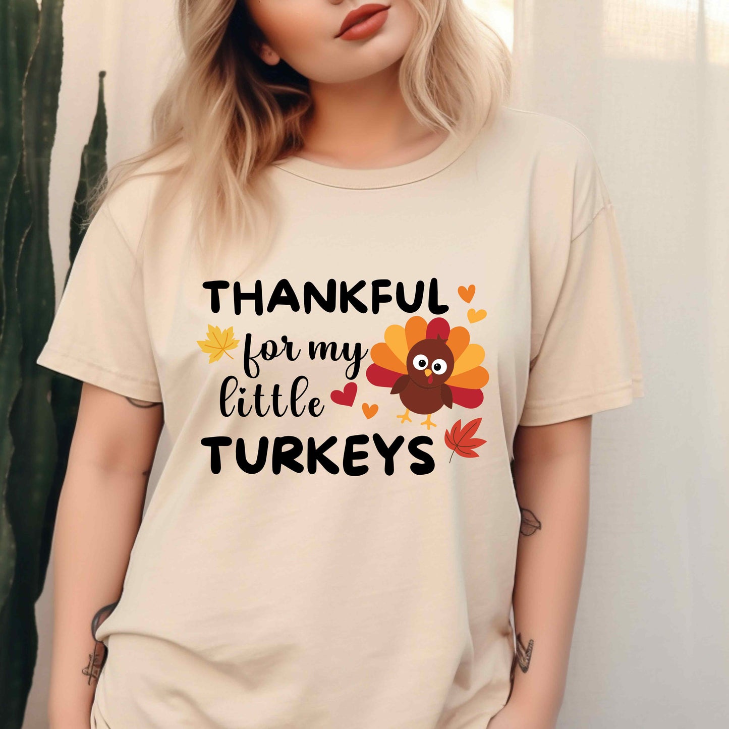 Thankful For My Little Turkeys Teacher Tee