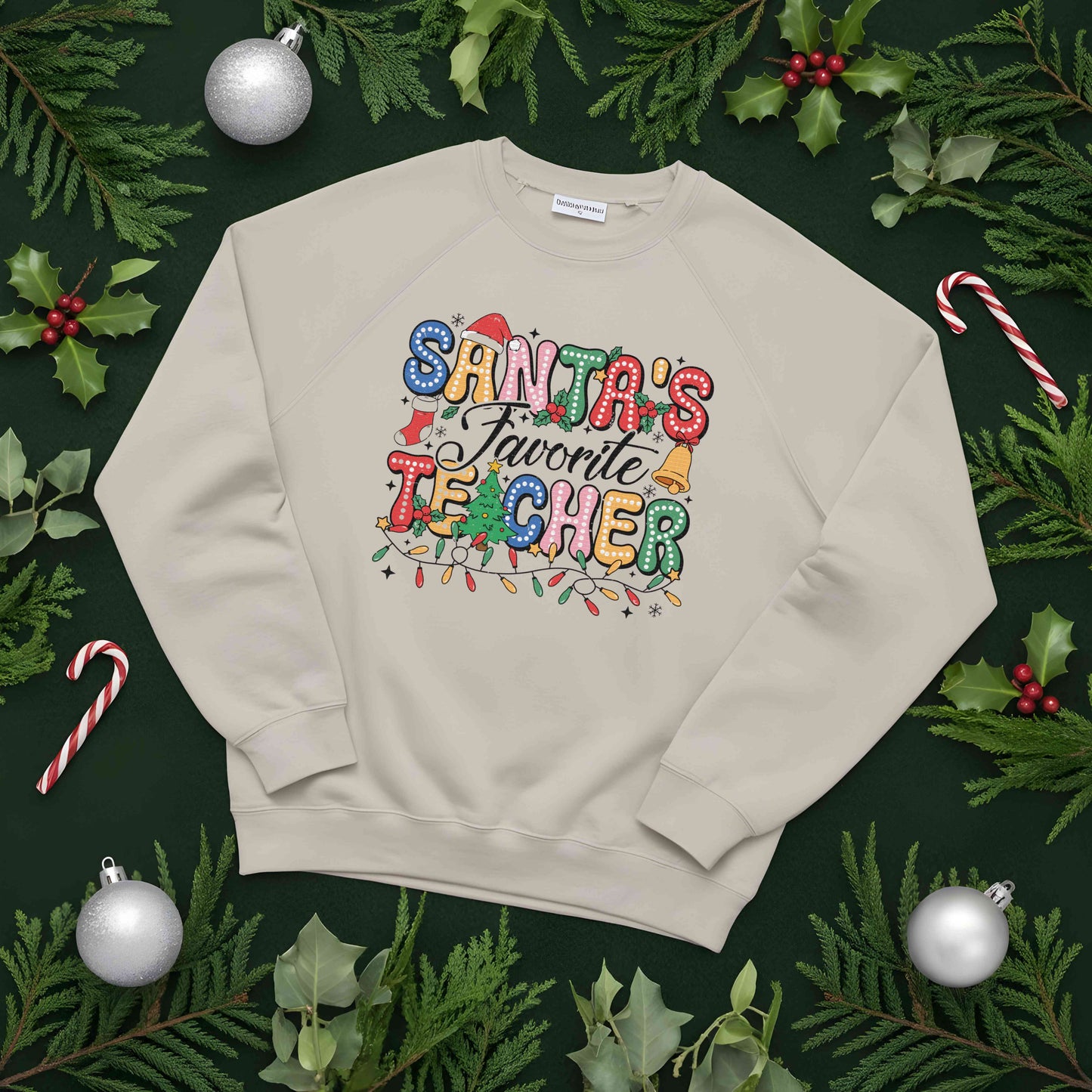 Santa’s Favorite Teacher Christmas Shirt – Cute Holiday Teacher Gift, Festive Classroom Sweatshirt