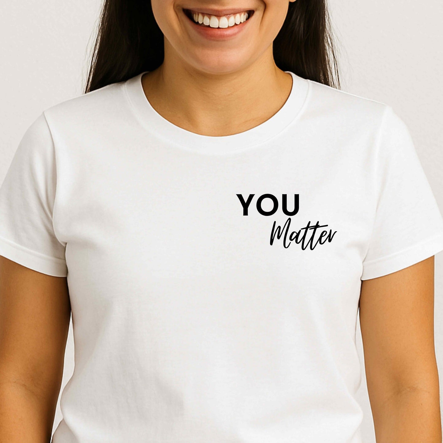 "You Matter" You Are Enough T-Shirt. A motivational affirmation tee with an uplifting quote, perfect for everyday wear or thoughtful gifts