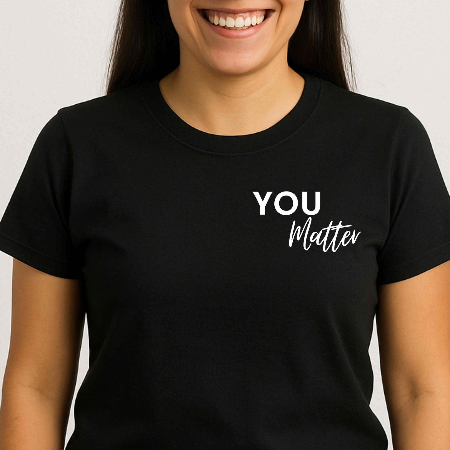 "You Matter" You Are Enough T-Shirt. A motivational affirmation tee with an uplifting quote, perfect for everyday wear or thoughtful gifts