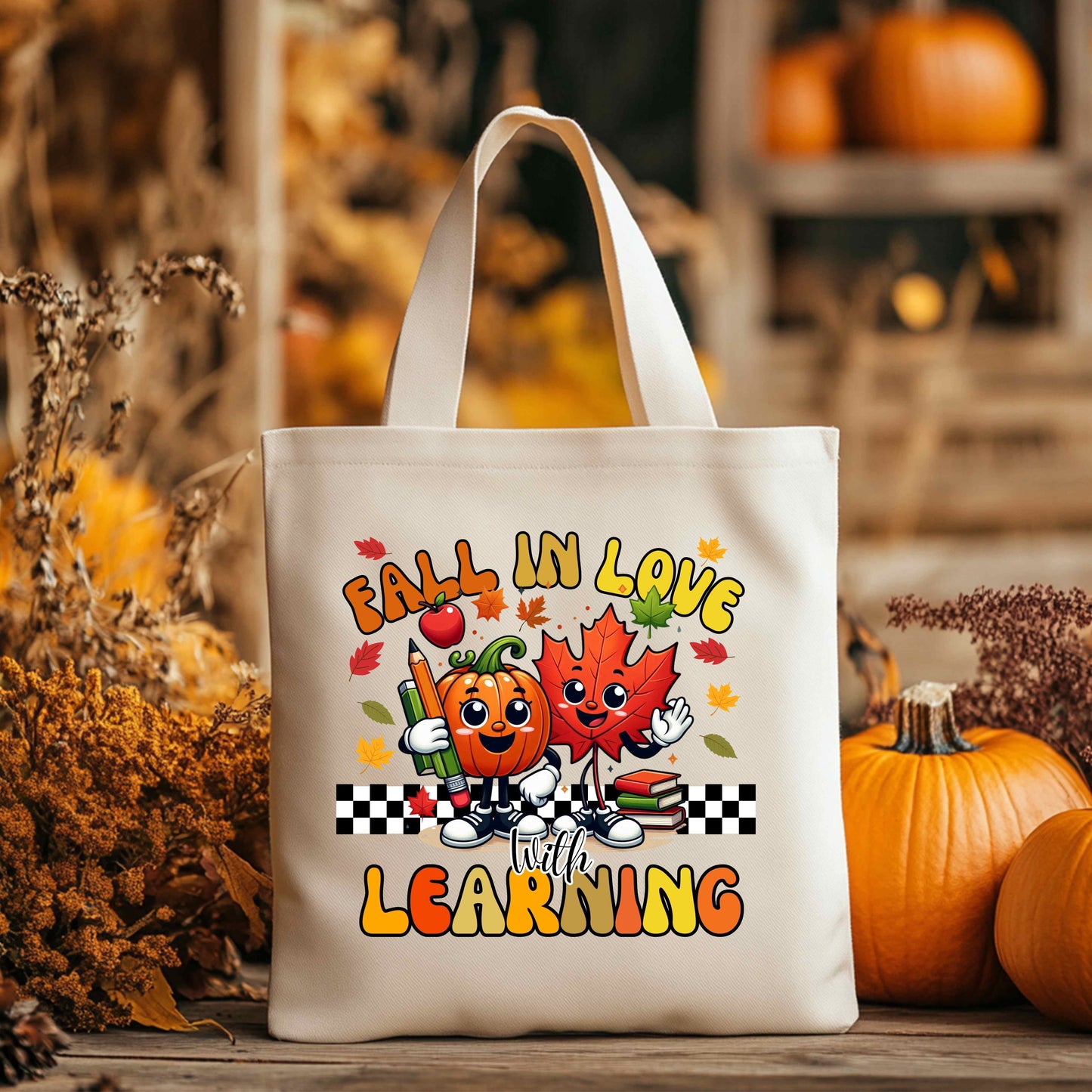 Fall in Love with Learning Tote Bag – Teacher Fall Gifts