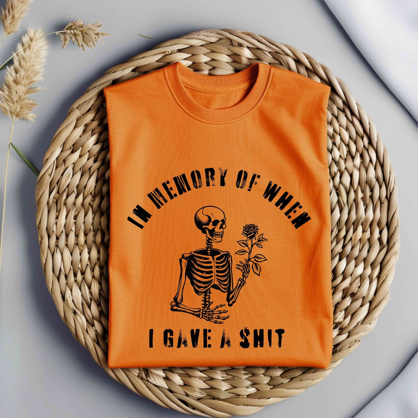 Funny In memory of when I gave a Shit, Halloween humor Shirt, Funny Shirt for Fall, Unisex Shirt
