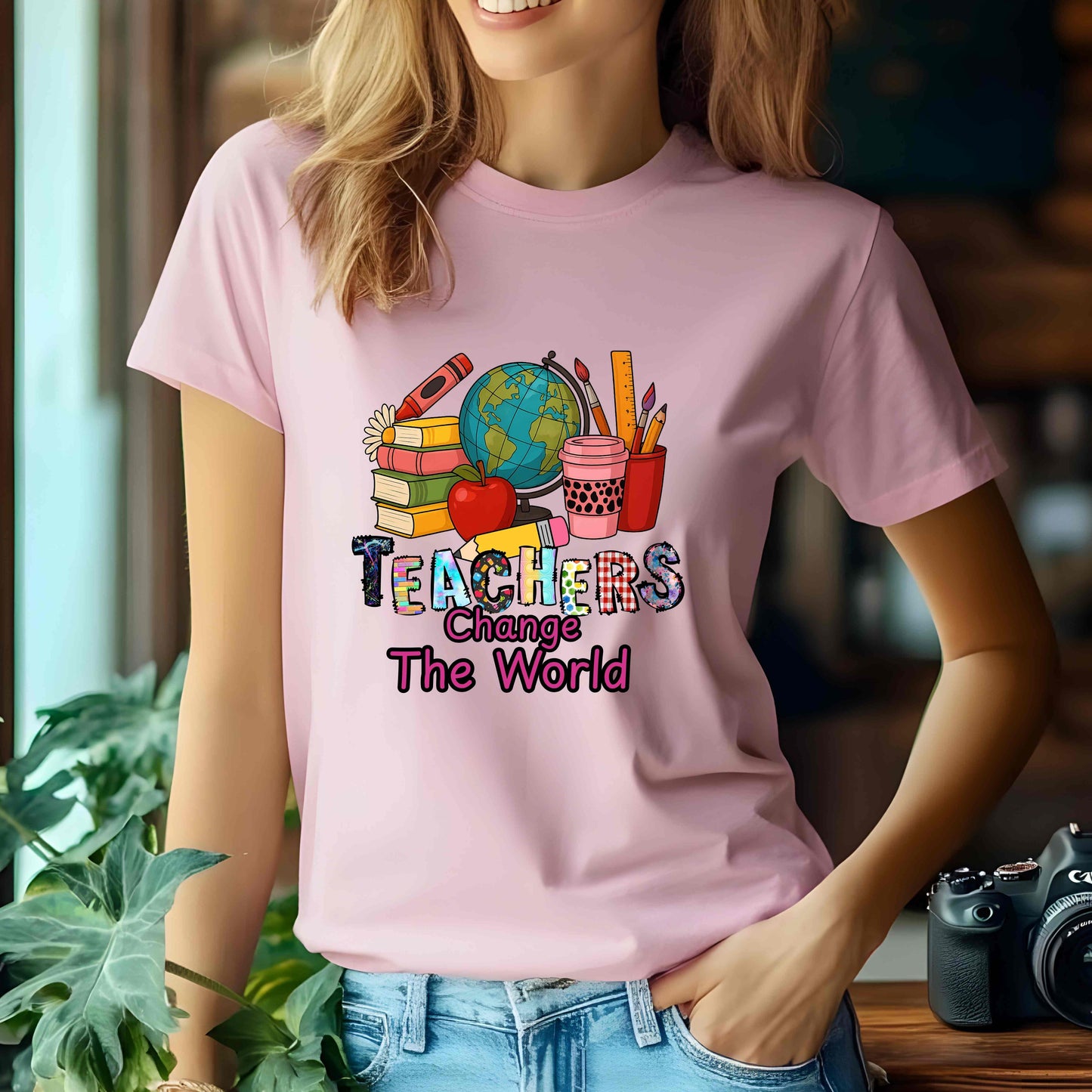 Teachers Change The World T-Shirt – Cute Teacher Appreciation Gift Shirt – Back to School Graphic Tee – Teaching Life Shirt, Teachers gifts