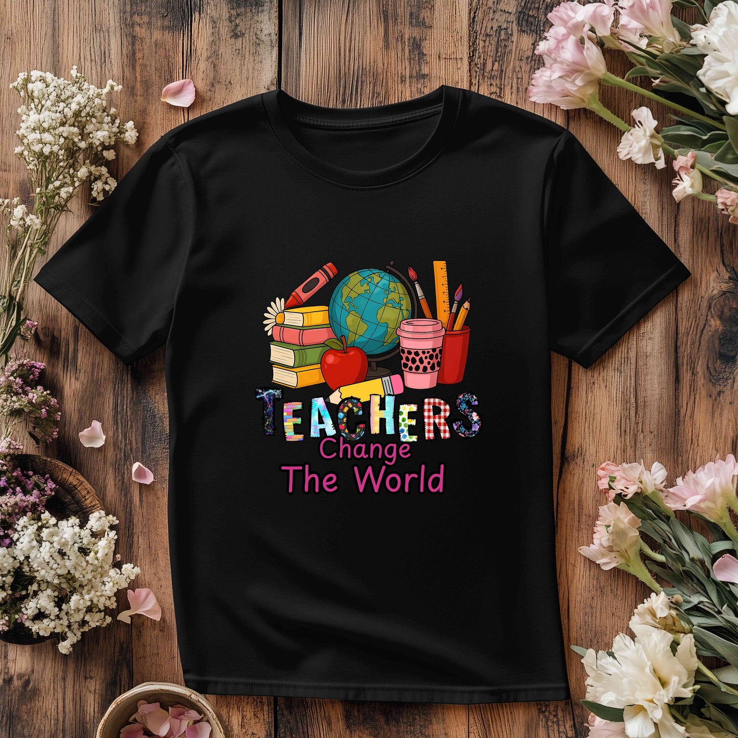 Teachers Change The World T-Shirt – Cute Teacher Appreciation Gift Shirt – Back to School Graphic Tee – Teaching Life Shirt, Teachers gifts