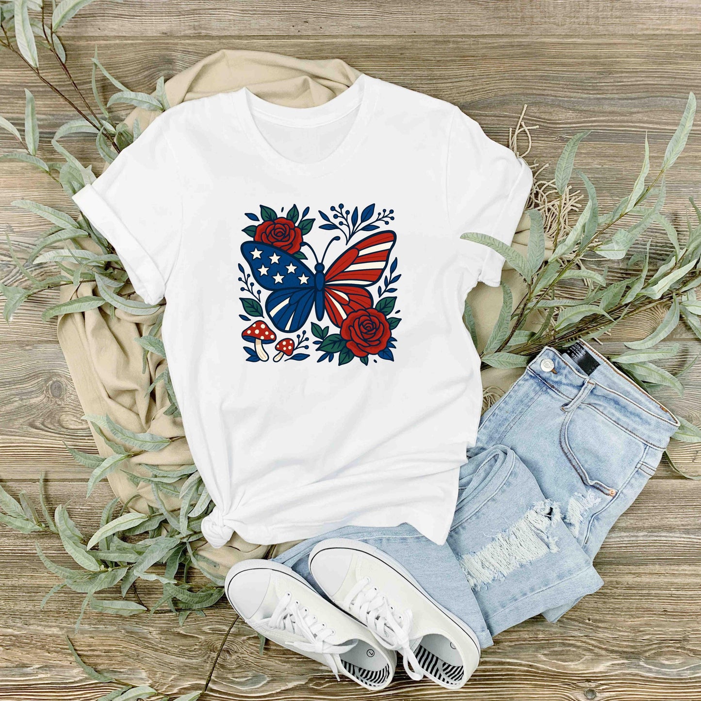 Red White Blue Tee, Patriotic Tee, American Flag Shirt, Patriotic Clothing, 4th of July Shirt