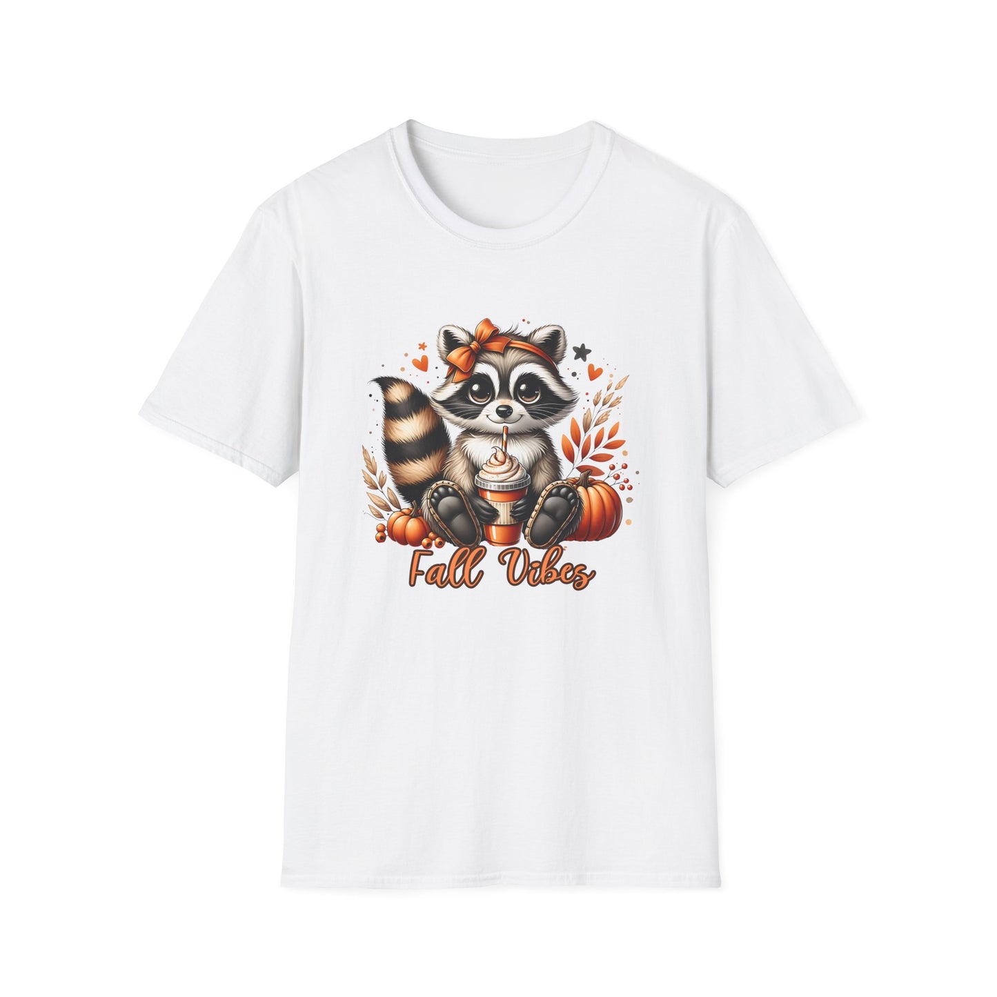 Fall Vibes Raccoon Shirt,Cute Pumpkin Spice Latte Shirt,Autumn Graphic Tee,Cute Raccoon Fall Shirt,Autumn Vibes Graphic Tee