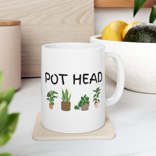 Pot Head Ceramic Mug for House Plant Lovers