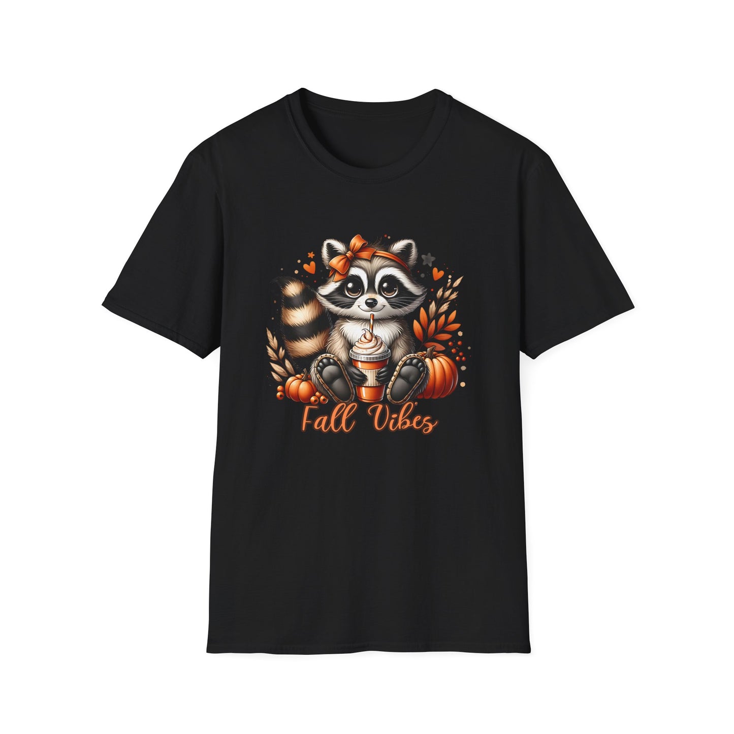 Fall Vibes Raccoon Shirt,Cute Pumpkin Spice Latte Shirt,Autumn Graphic Tee,Cute Raccoon Fall Shirt,Autumn Vibes Graphic Tee