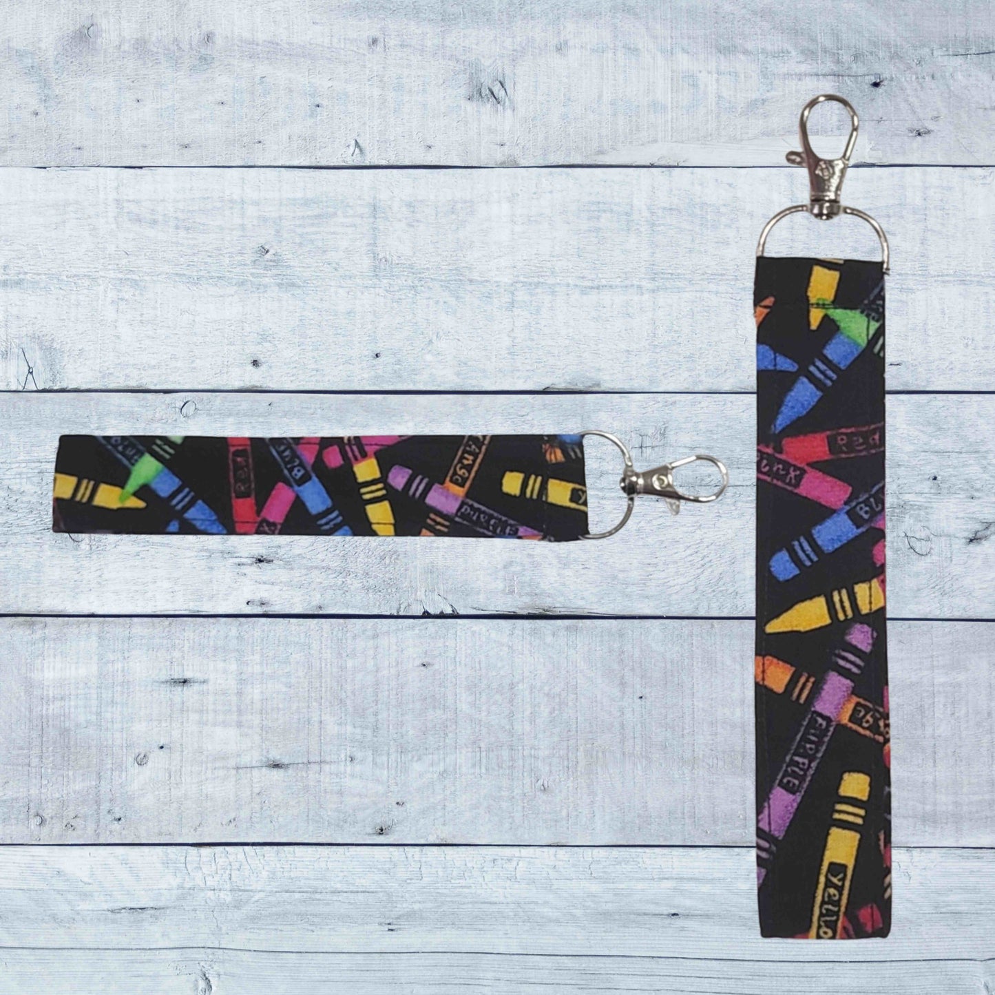 Fabric wristlet keychain with sturdy key ring. Perfect key holder strap for car keys, house keys, and everyday use