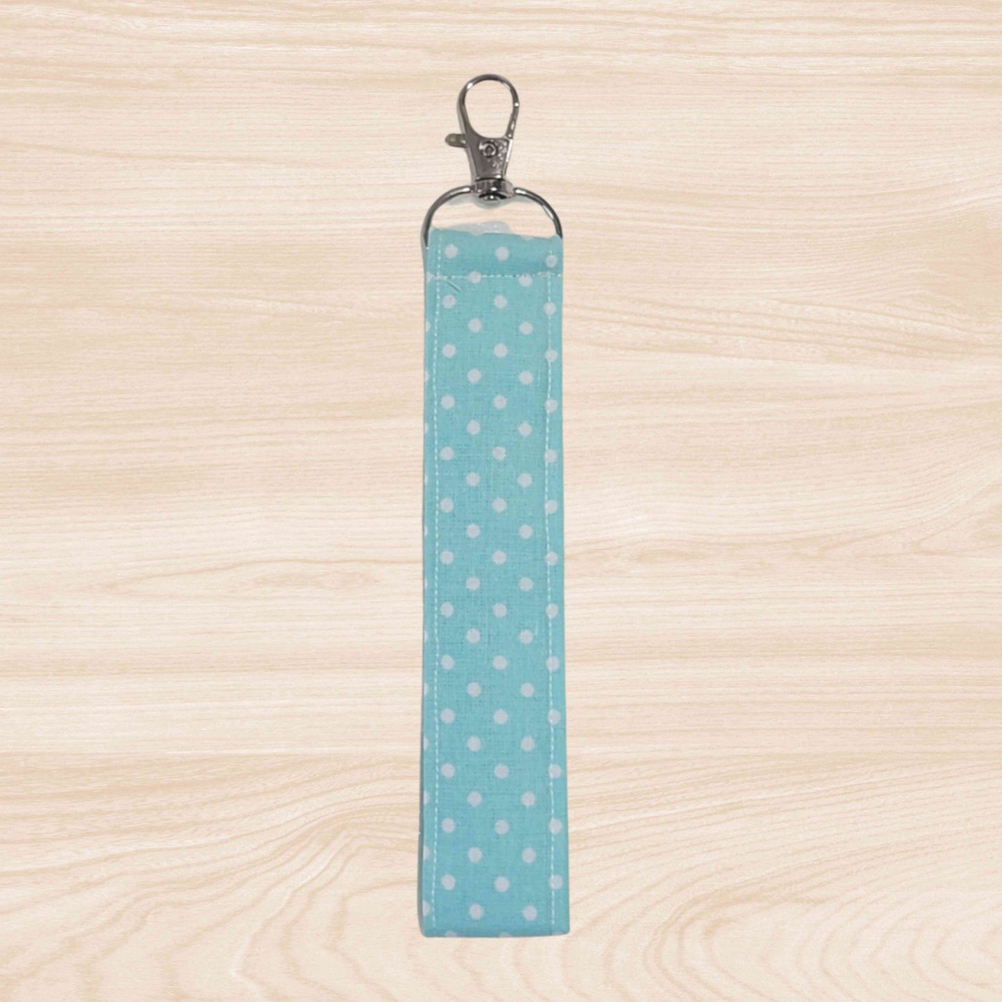 Fabric wristlet keychain with sturdy key ring. Perfect key holder strap for car keys, house keys, and everyday use