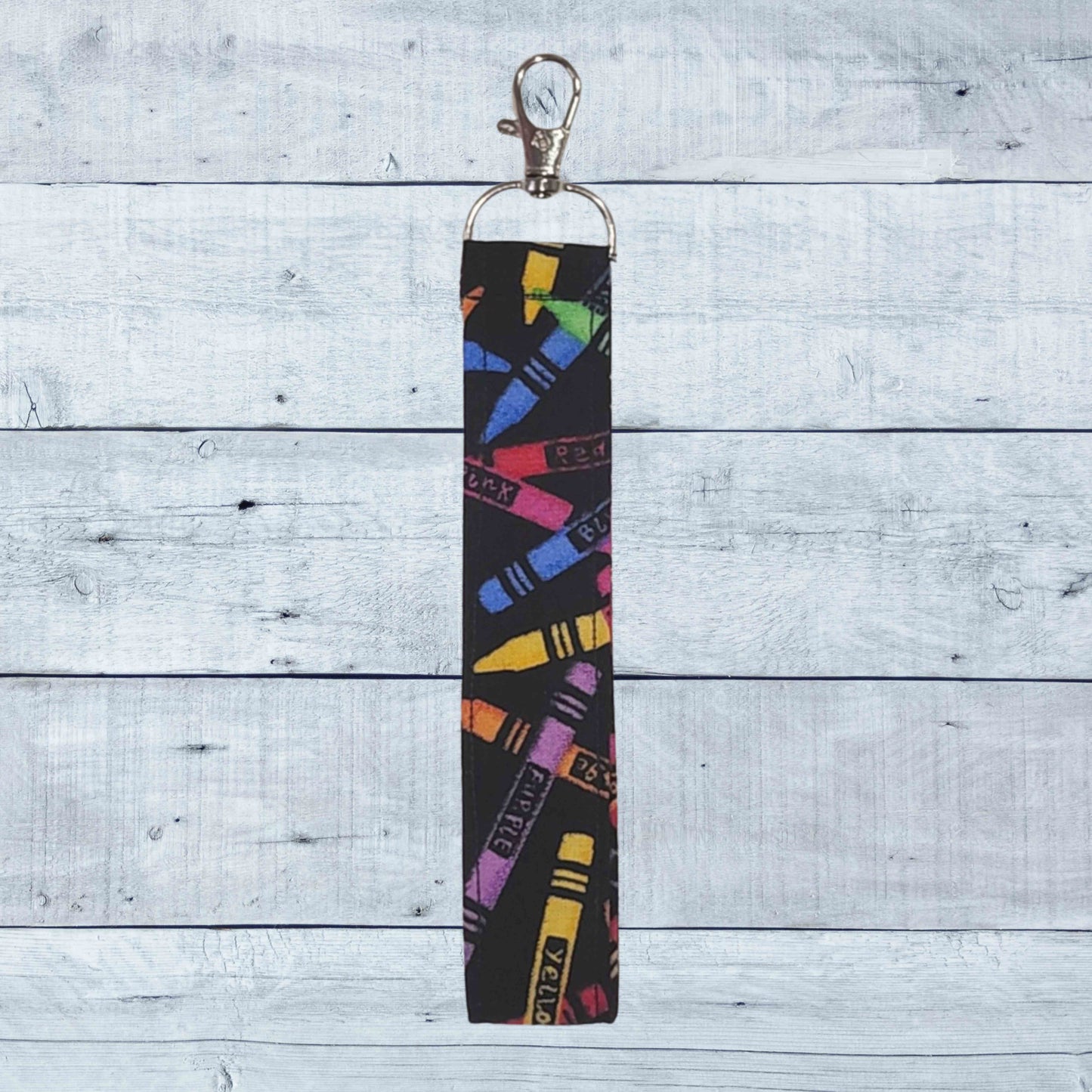 Fabric wristlet keychain with sturdy key ring. Perfect key holder strap for car keys, house keys, and everyday use