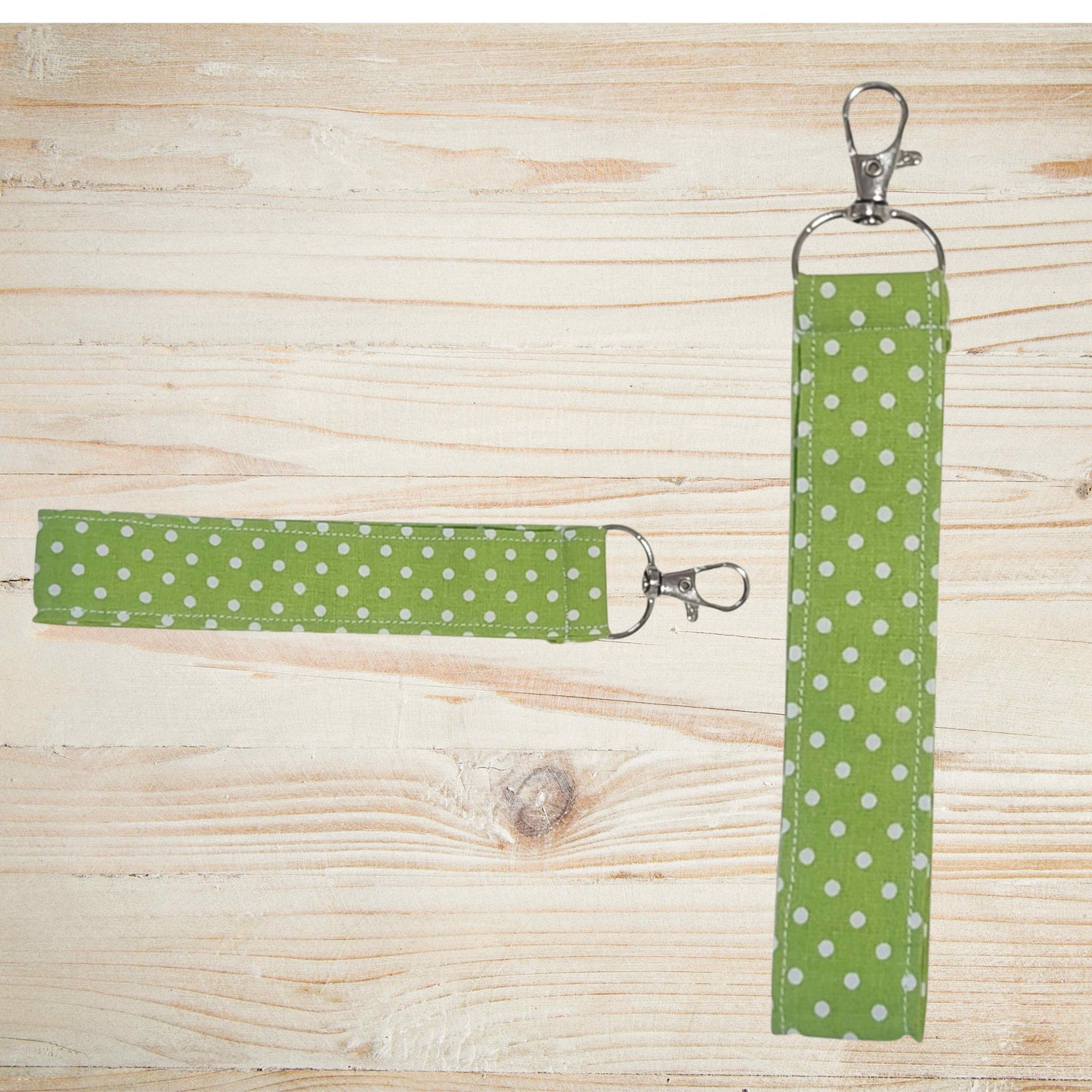 Fabric wristlet keychain with sturdy key ring. Perfect key holder strap for car keys, house keys, and everyday use
