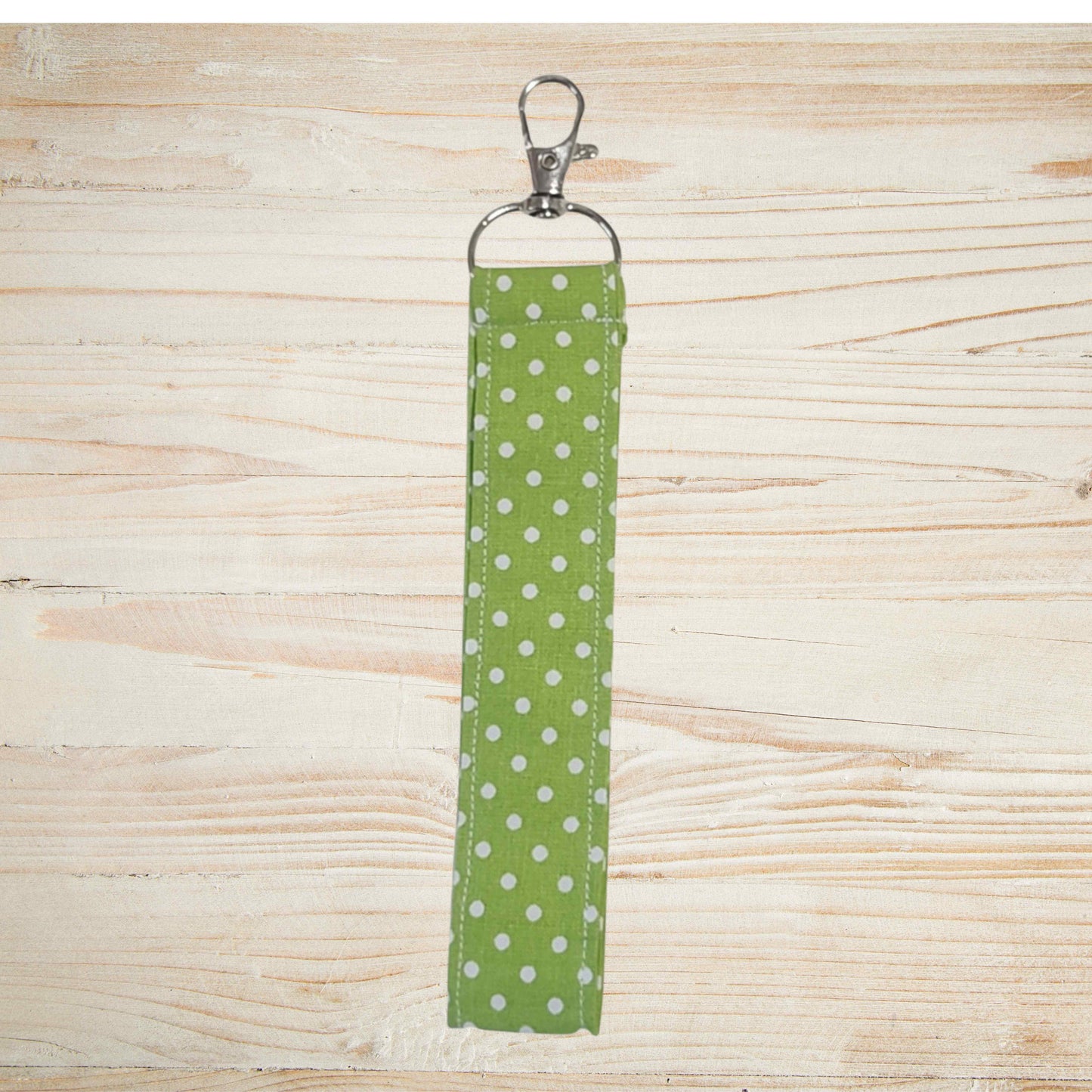 Fabric wristlet keychain with sturdy key ring. Perfect key holder strap for car keys, house keys, and everyday use