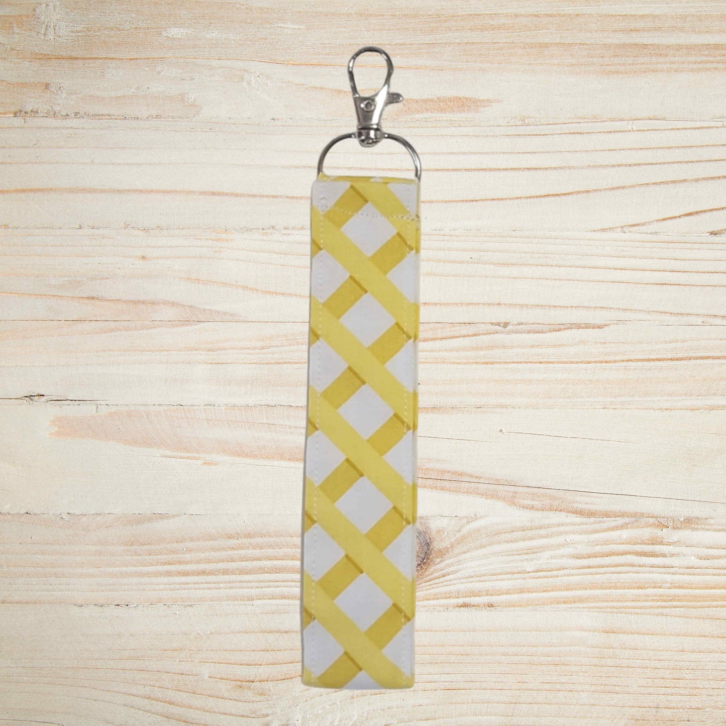 Fabric wristlet keychain with sturdy key ring. Perfect key holder strap for car keys, house keys, and everyday use