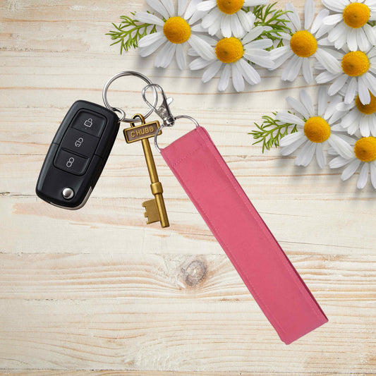 Fabric wristlet keychain with sturdy key ring. Perfect key holder strap for car keys, house keys, and everyday use