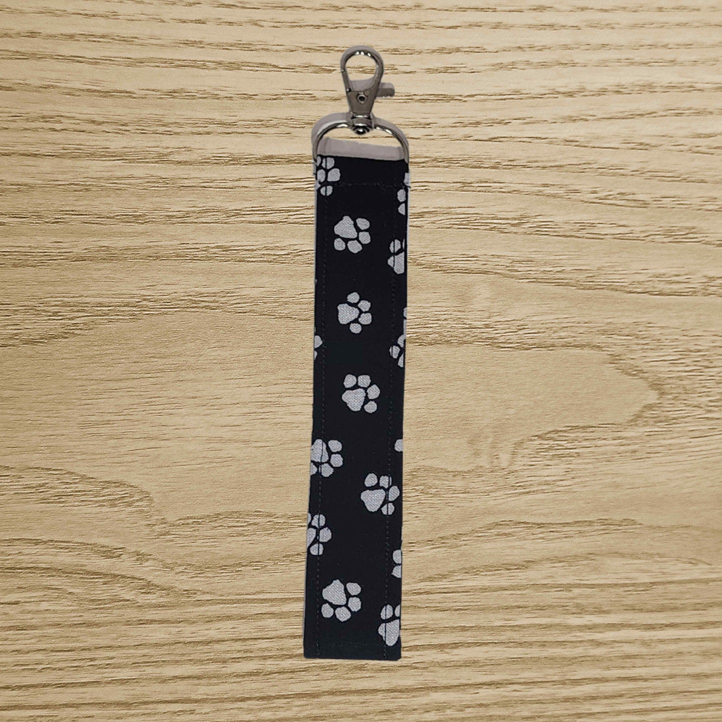 Fabric wristlet keychain with sturdy key ring. Perfect key holder strap for car keys, house keys, and everyday use