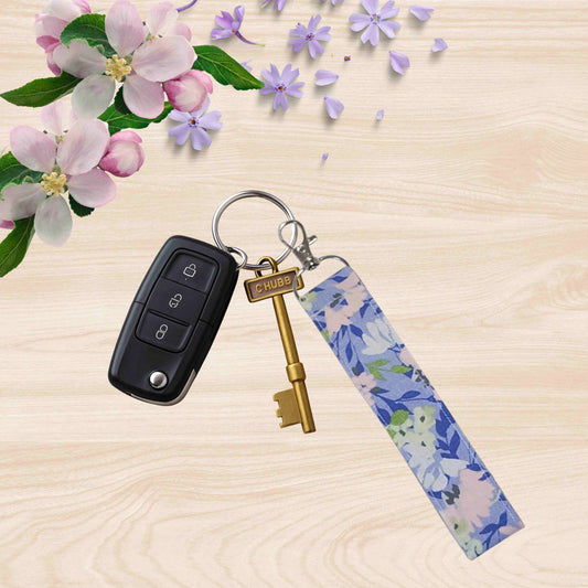 Fabric wristlet keychain with sturdy key ring. Perfect key holder strap for car keys, house keys, and everyday use. Cute gift for her.