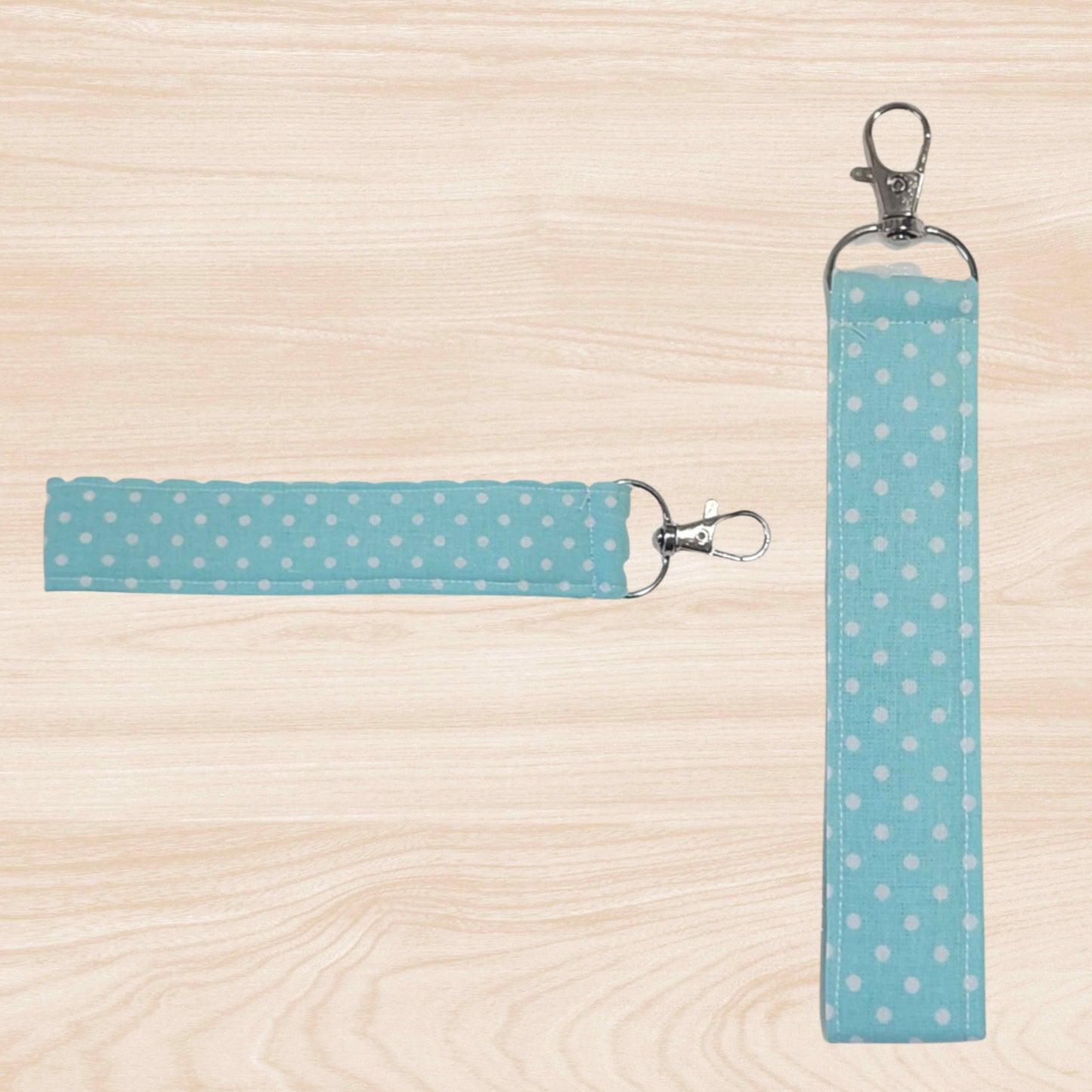 Fabric wristlet keychain with sturdy key ring. Perfect key holder strap for car keys, house keys, and everyday use