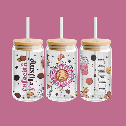 Christmas Cafecito Y Chisme 16oz Tumbler with Lid & Straw