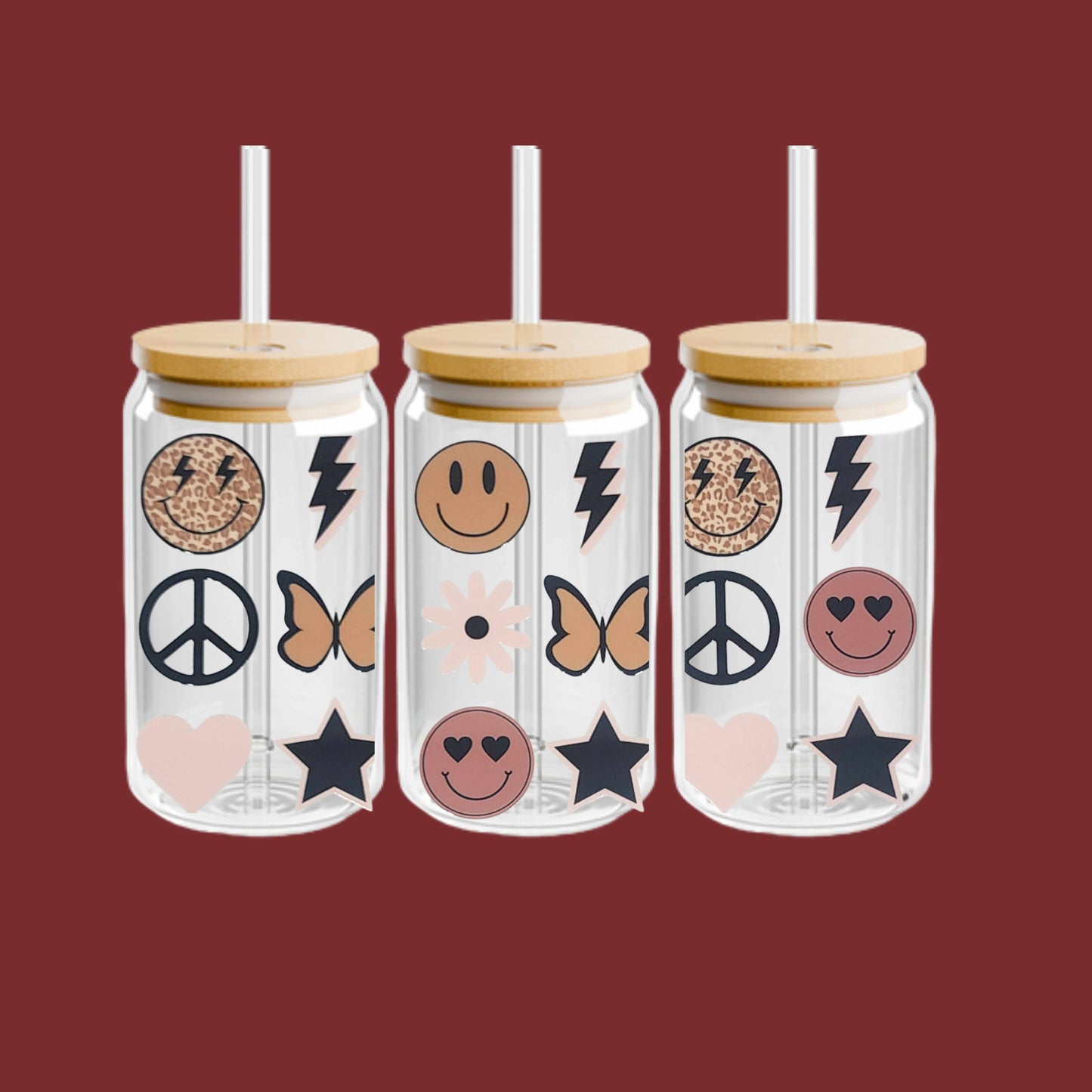 Neutral Smile Faces 16oz Libbey Cup