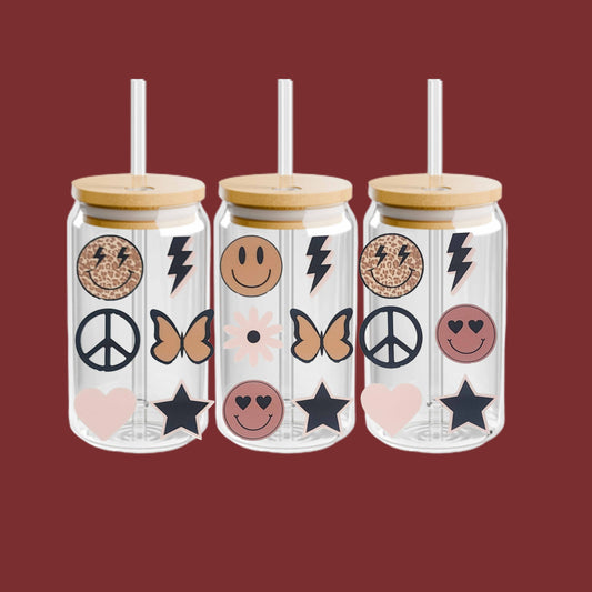 Neutral Smile Faces 16oz Libbey Cup