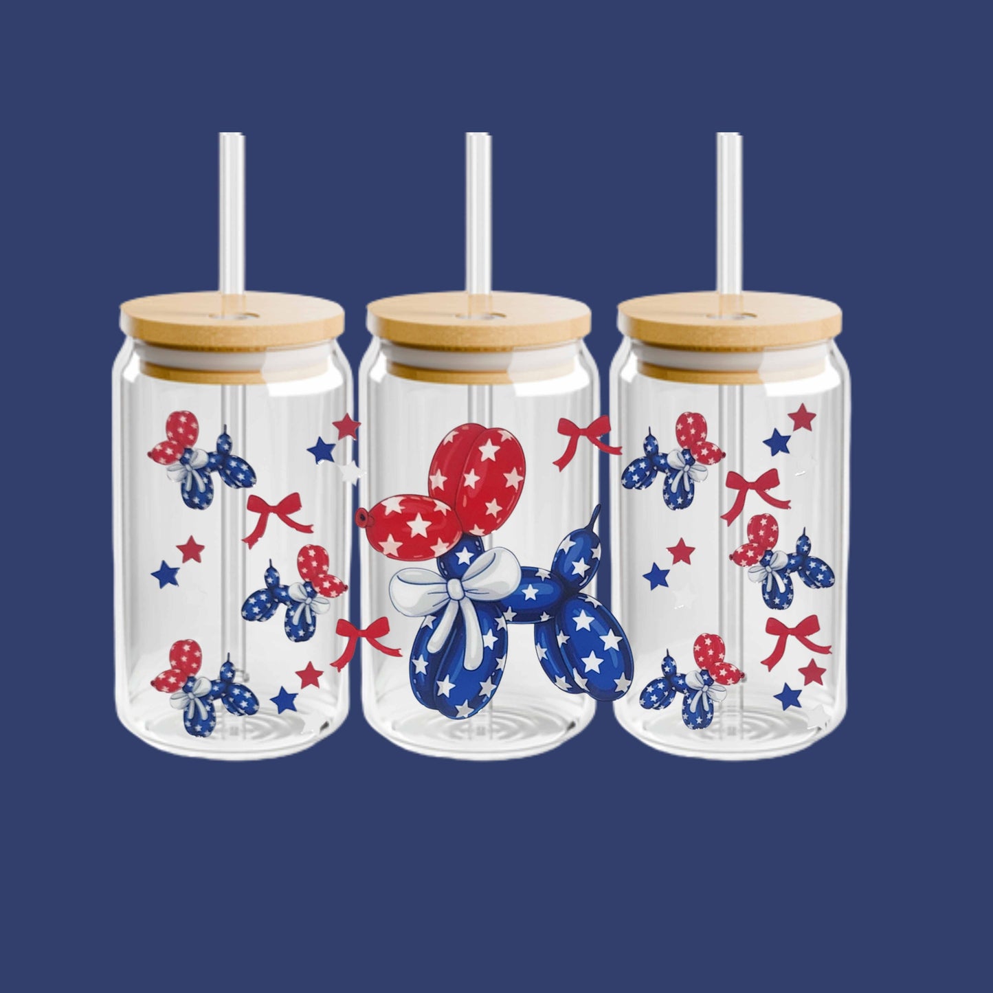 Patriot Balloon Dog 16oz Libbey Cup