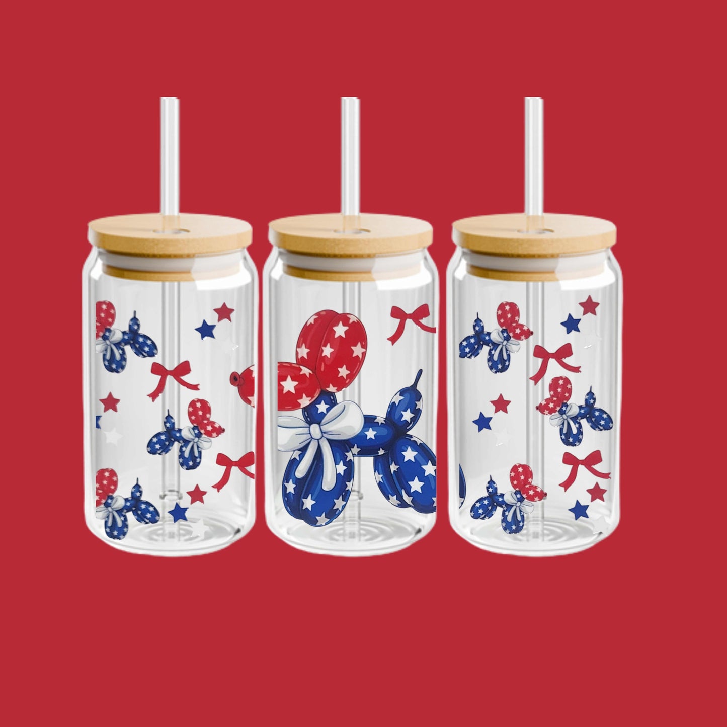 Patriot Balloon Dog 16oz Libbey Cup