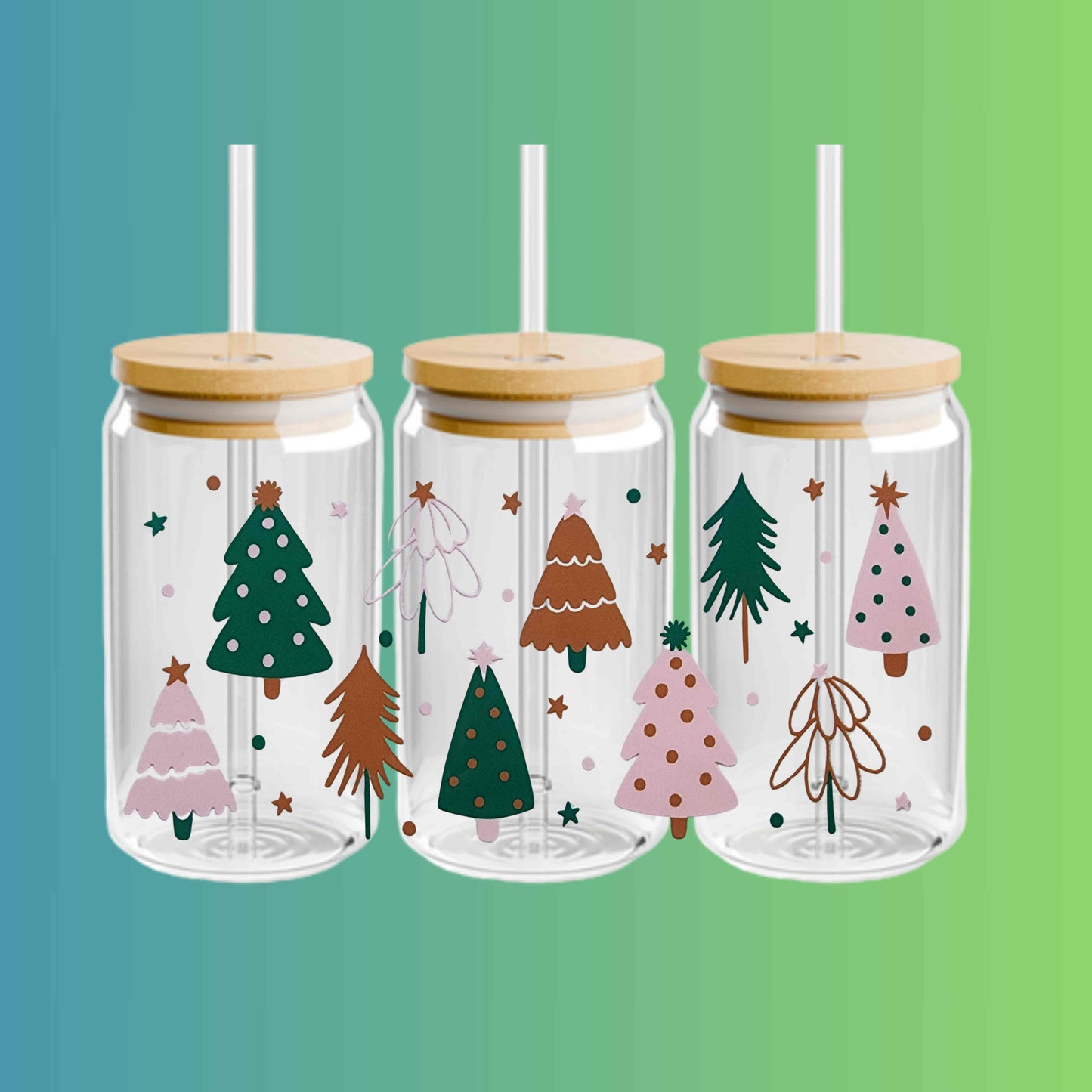 Pink Christmas 16oz Acrylic or Glass Cup