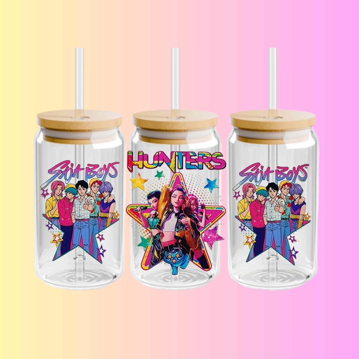 KPOP Demon Hunters & Saja Boys 16oz Acrylic or Glass Cup