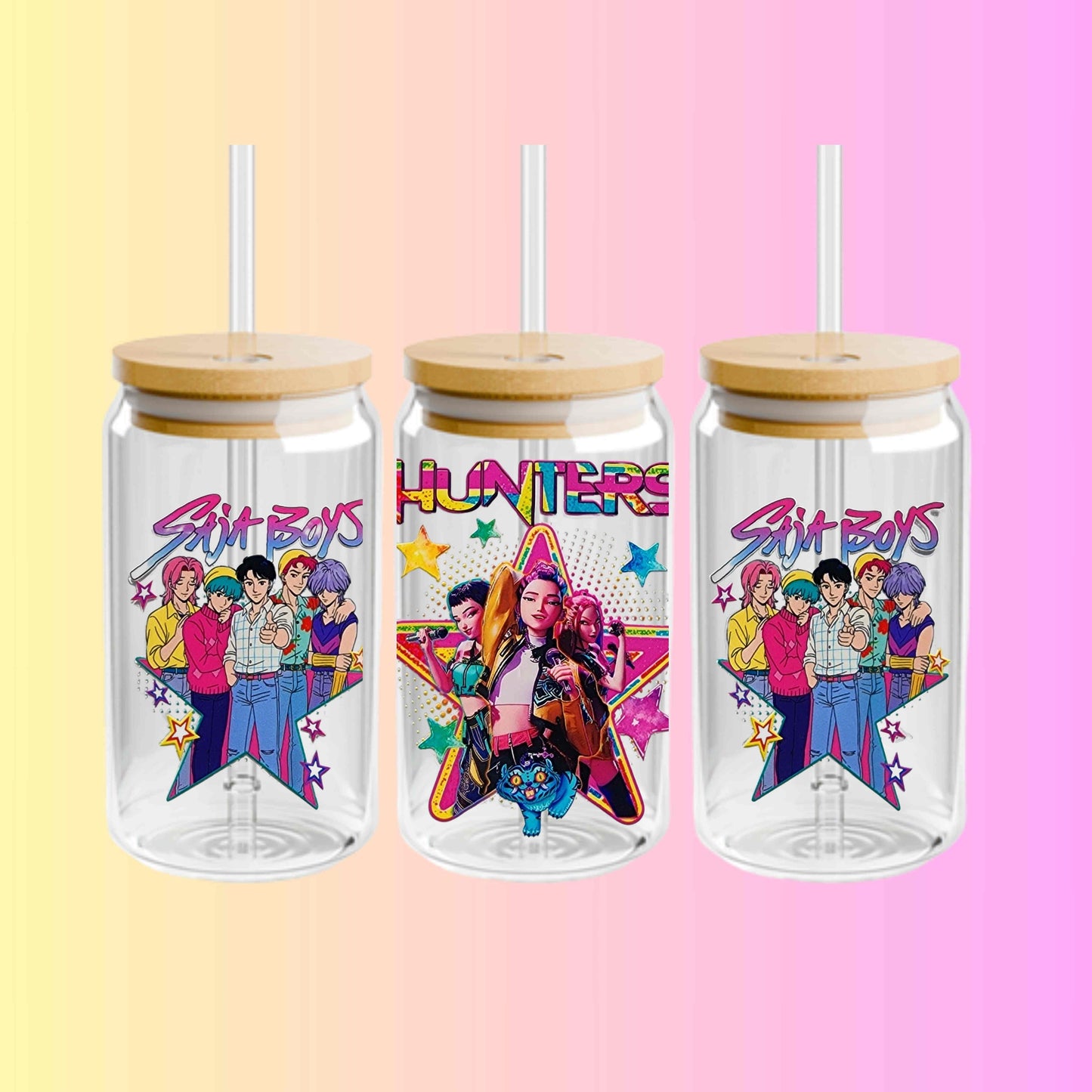 KPOP Demon Hunters & Saja Boys 16oz Acrylic or Glass Cup