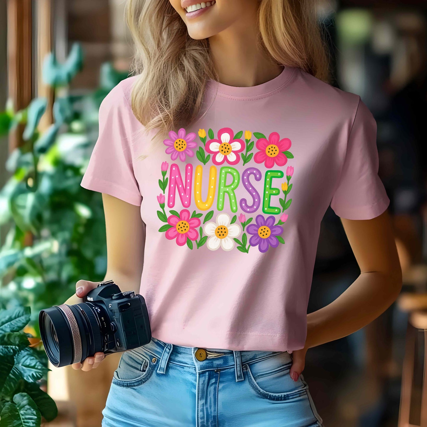 Floral Nurse Shirt – Cute Pastel Nurse Tee for RNs, Nursing Students & Healthcare Workers – Nurse Appreciation Gift