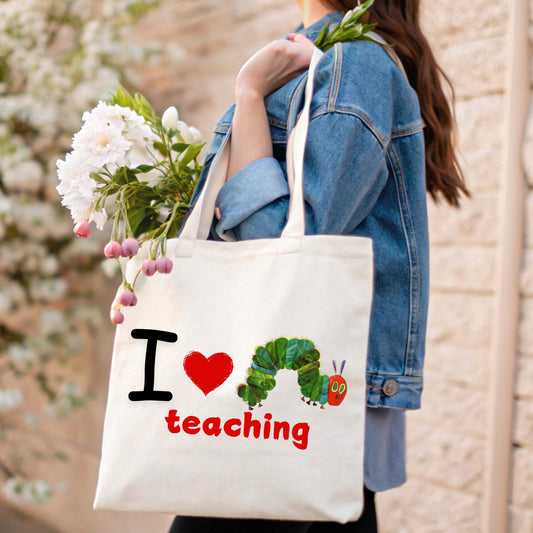 I Love teaching Teacher tote, Teacher Appreciation Gift, Inspirational Teachers Tote