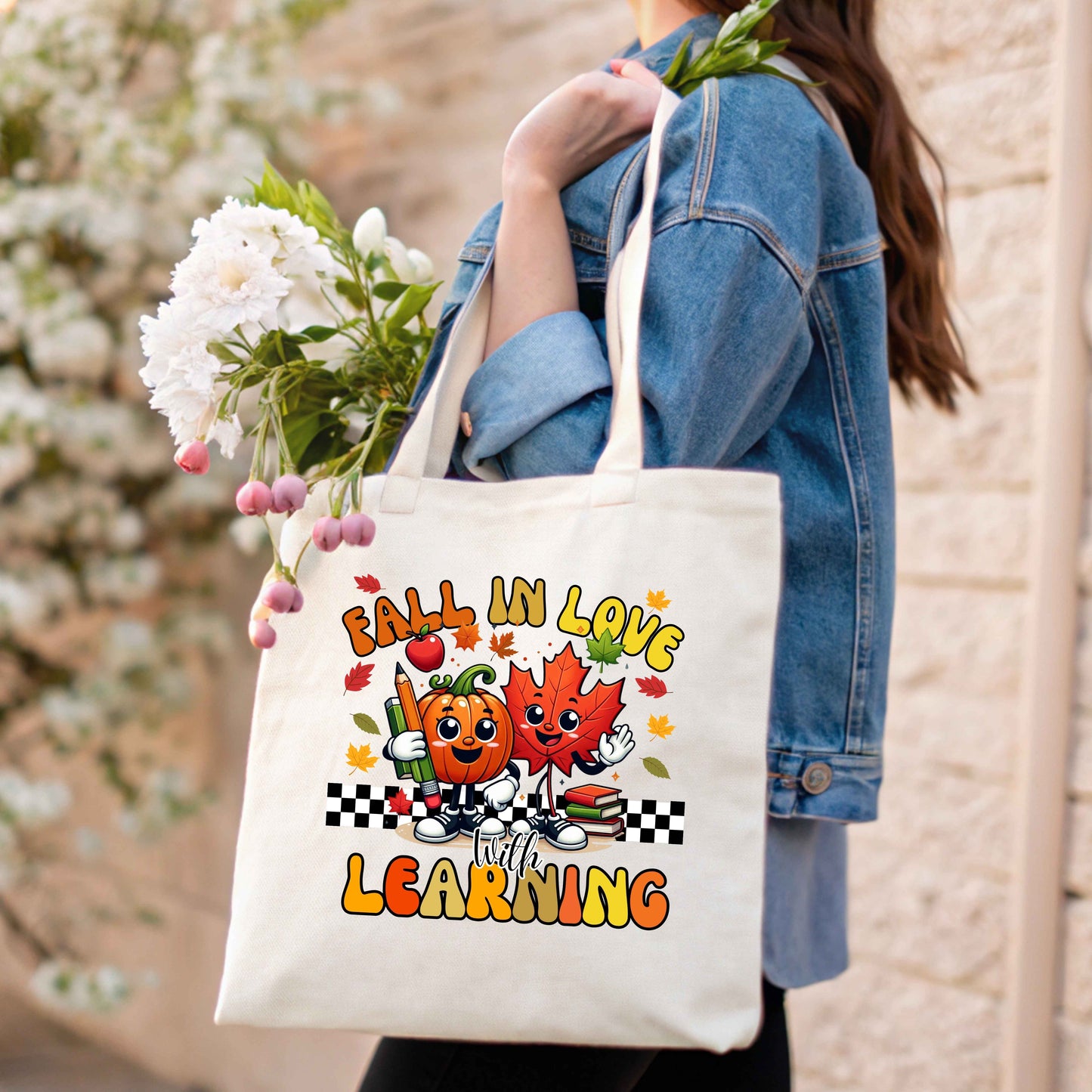 Fall in Love with Learning Tote Bag – Teacher Fall Gifts