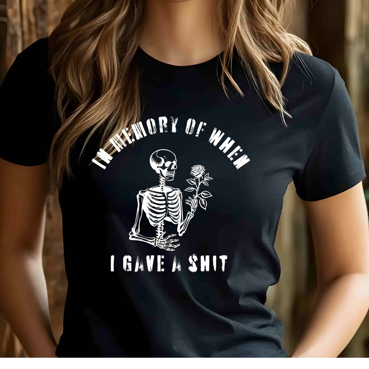 Funny In memory of when I gave a Shit, Halloween humor Shirt, Funny Shirt for Fall, Unisex Shirt