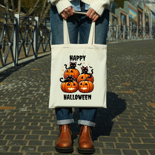 Happy Halloween Tote Bag, Holiday Fall Bags Trick or Treat bags for Kids and Adults