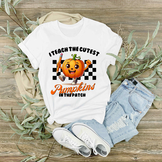 I Teach The Cutest Pumpkins In The Patch Shirt, Cute Fall Teacher Shirts
