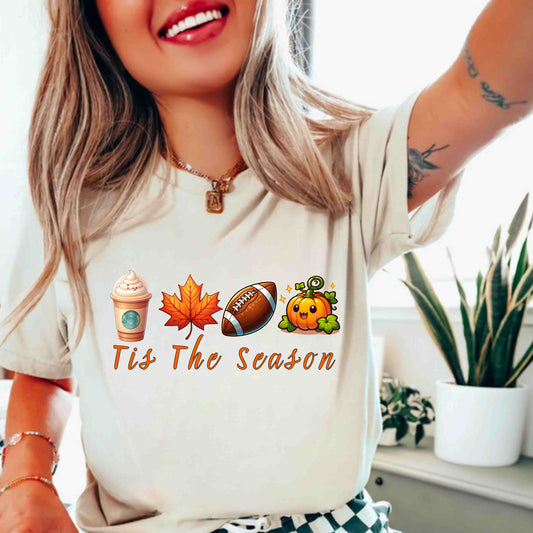 Tis' The Season Fall Tshirt, Fall Football Tshirt, Fall Tshirt
