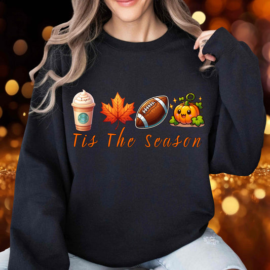 Tis' The Season Fall Sweatshirt, Fall Football Sweatshirt, Halloween Sweatshirt