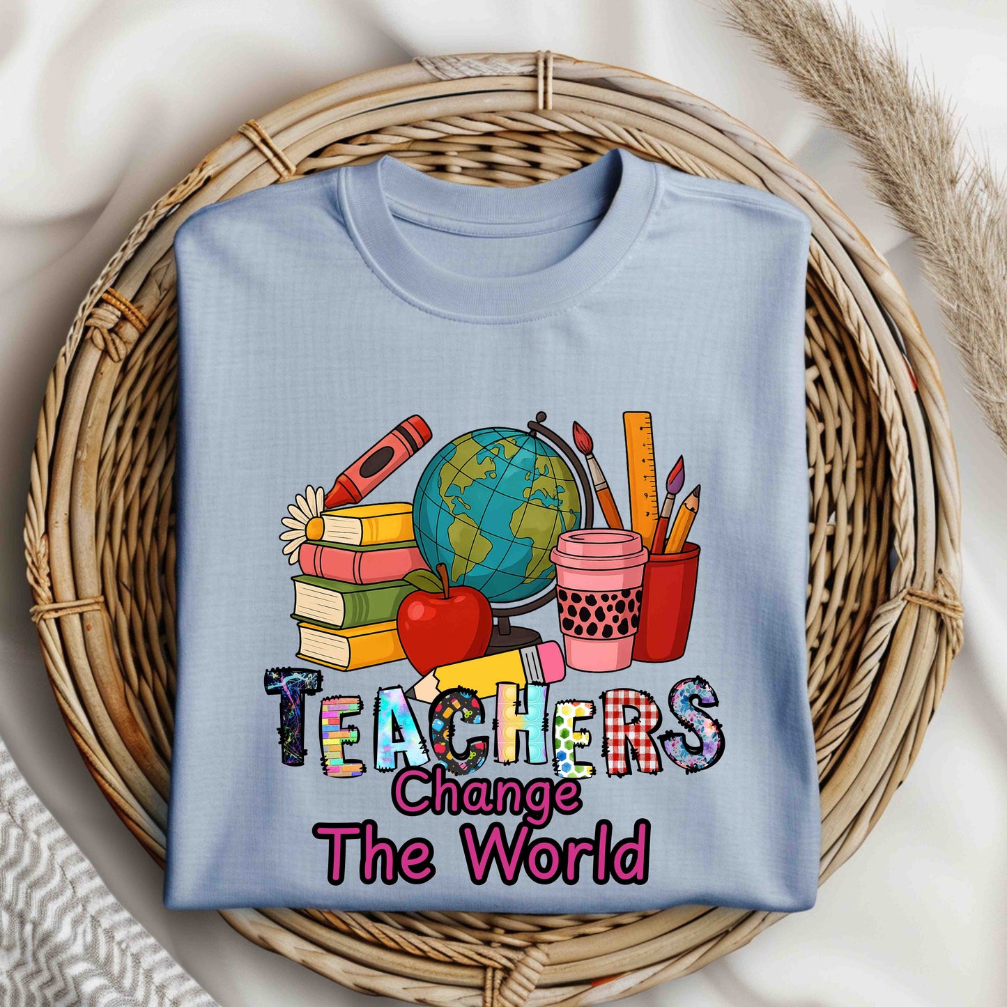 Teachers Change The World T-Shirt – Cute Teacher Appreciation Gift Shirt – Back to School Graphic Tee – Teaching Life Shirt, Teachers gifts