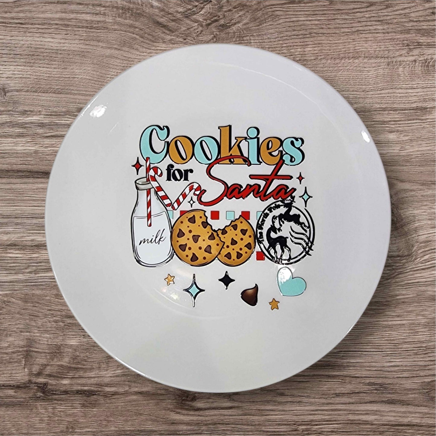 Cookies for Santa set, Christmas Eve plate, Santa treat set, holiday kitchen decor, Christmas plate and cup, Santa milk cookies set, Christmas gift idea
